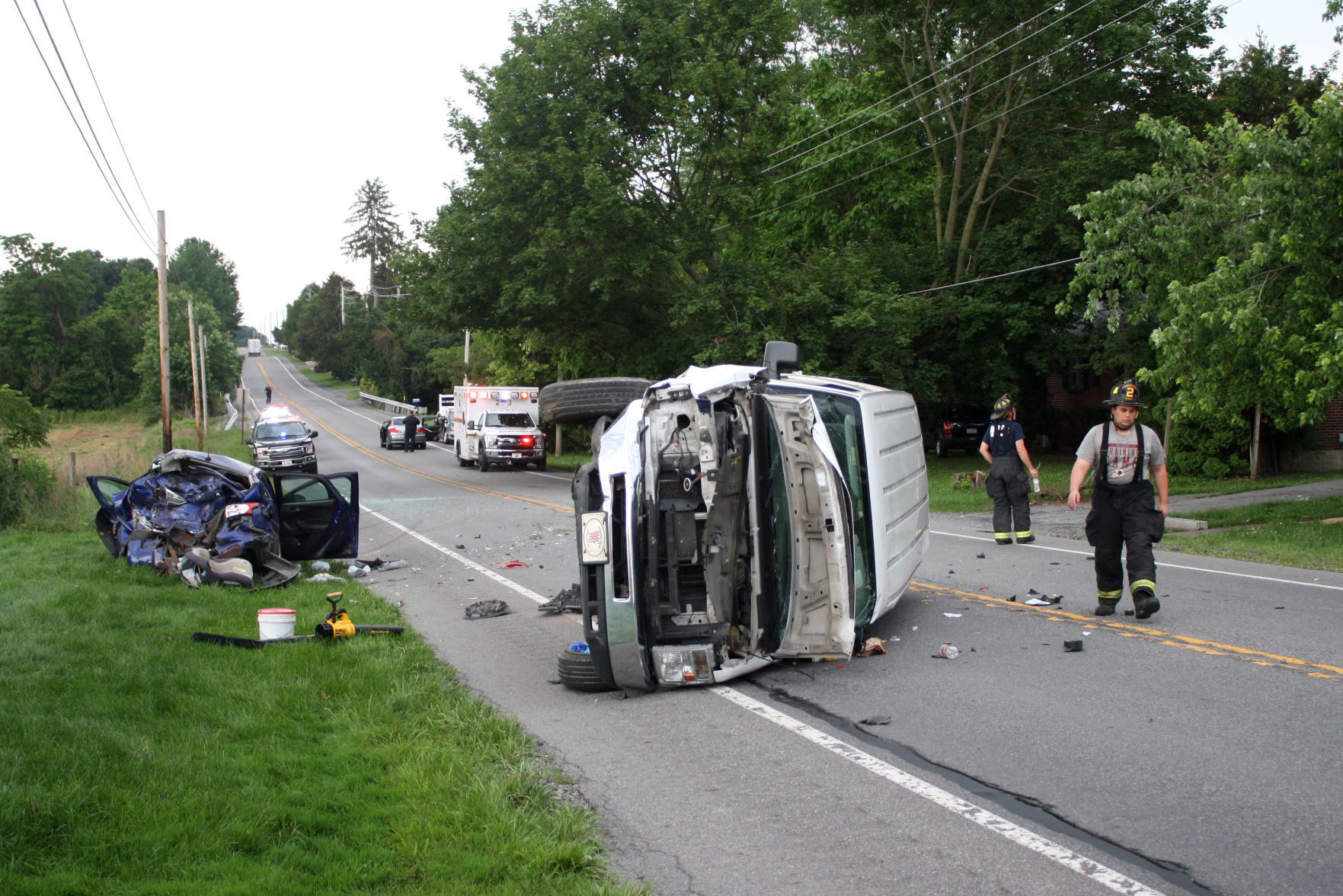 3-vehicle crash closes Route 45 for hours